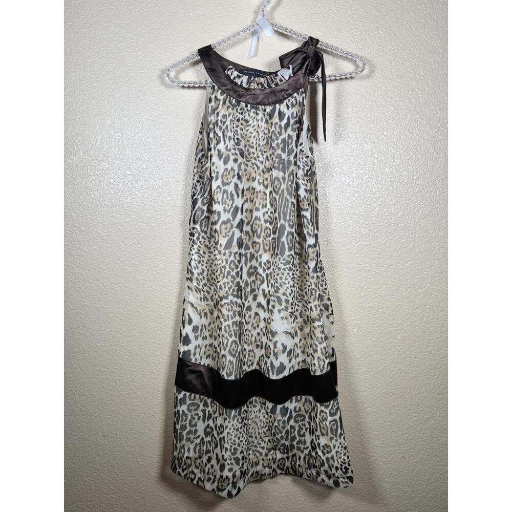 Tempo Paris women's Leopard Pattern Size Small sheath sleeveless dress